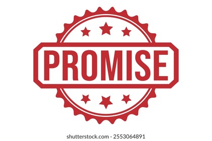 PROMISE red rubber stamp vector design.