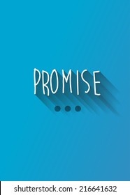 promise typo with shadow vector, wedding theme