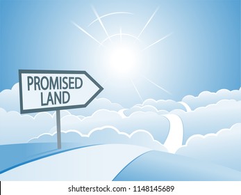 Promised Land Sign And Road 