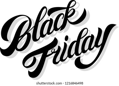 Promo Abstract Calligraphic Vector Illustration for your business artwork. Black Friday Sale handmade lettering, calligraphy with light background for logo, banners, labels.