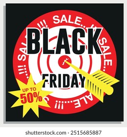 Promo background for Black Friday. Modern banner with lettering sale. Design template for Black Friday sale, advertising. Black Friday sale banner layout design vector illustration
