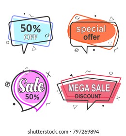 Promo banner geometric vector bubbles set