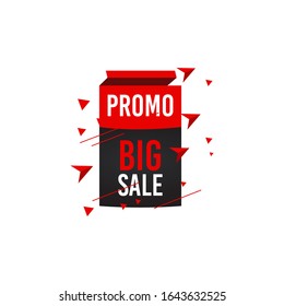 Promo Big Sale banner for black Friday campaign. Set of trendy banner with flat color and geometric shape. Space for text.