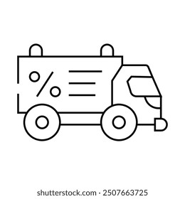 promo car line icon vector. promo car sign. isolated contour symbol black illustration