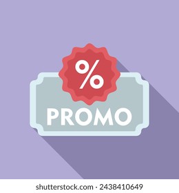 Promo card gift icon flat vector. Deal promotion. Rebate offer social