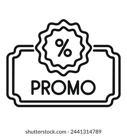 Promo card gift icon outline vector. Deal promotion. Rebate offer social