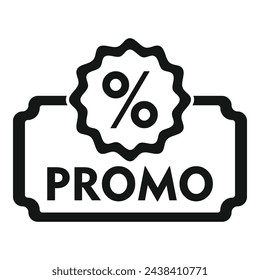 Promo card gift icon simple vector. Deal promotion. Rebate offer social