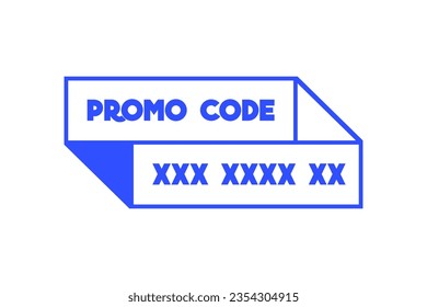 Banner de código promocional o etiqueta de código de cupón en blanco. Ilustración del vector