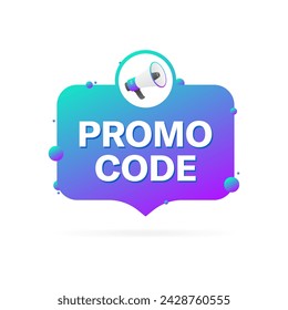 Promo code bubble. Flat style. Vector icon