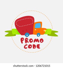 Promo code. Concept promotions. Flyers Cartoon Vector.