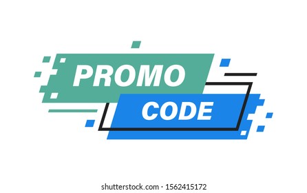 Promo code, coupon code banner design. Vector graphic design.