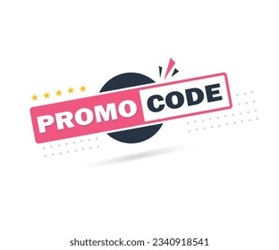 Promo code, coupon code. Geometric flat banner 