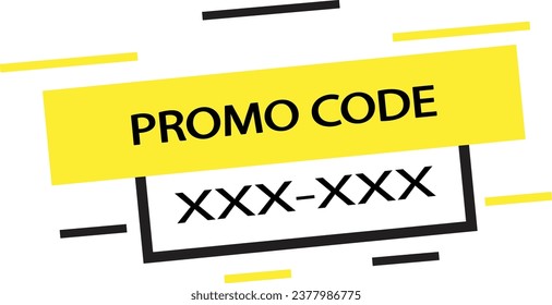 Promo code, coupon code label design vector art