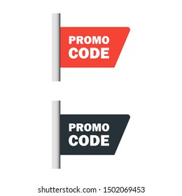 Promo code and coupon code sign, emblem, label, badge,sticker. Bestseller banner. Designed for your web site design, logo, app, UI. Flat vector set design illustration isolated on white background.