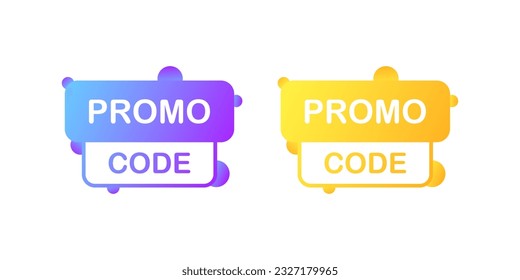 Promo code. Flat, color, festive promo code, store promo code. Vector illustration,