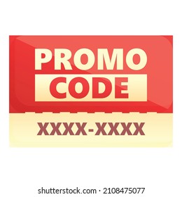 Promo code icon cartoon vector. Promotion discount. Coupon offer