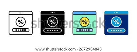 Promo Code Icon Set Multiple Style Collection