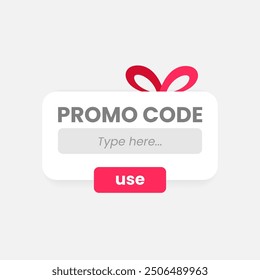 promo code input interface to get discount concept illustration flat design. simple modern graphic element for ui, infographic, icon