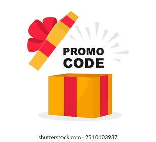 Promo code label. Promo code template for web marketing. Vector illustration.