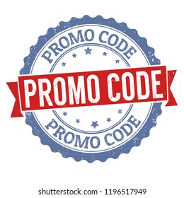 Promo code sign or stamp on white background, vector illustration