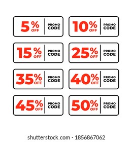 Promo code tag. Promotion code sign isolated on white background.