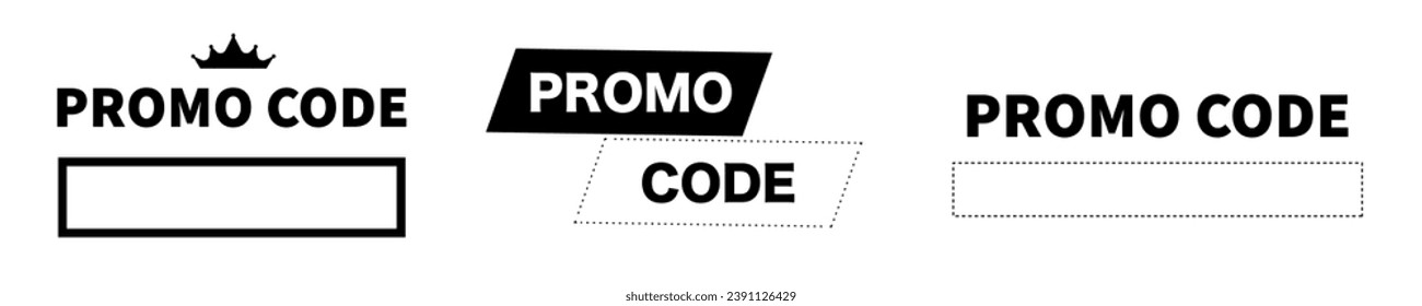 Promo code template vector .Discount coupon template. Promocode sale discount ticket.