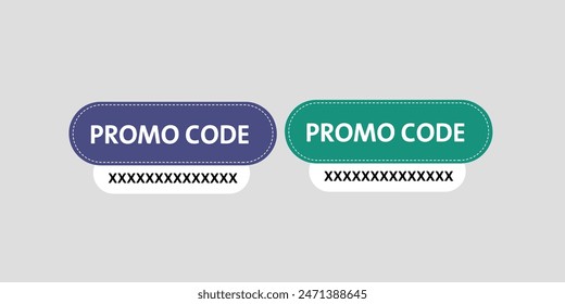 Promo code template vector .Discount coupon template. Promo code sale discount ticket badge .
