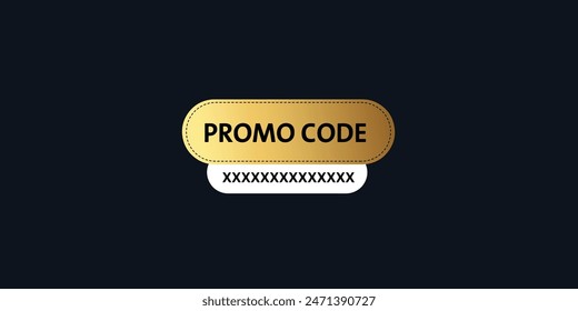 Promo code template vector .Discount coupon template. Promo code sale discount ticket golden  badge .
