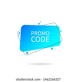 Promo code template.Geometric coupon code on isolated background.Gradient shape with promo code for banners, social media, web. Geometric banner. Hand drawn vector illustration