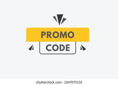 promo code text Button. promo code Sign Icon Label Sticker Web Buttons