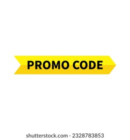 Promo Code In Yellow Code Rectangle Right Arrow Shape For Promotion Sale
