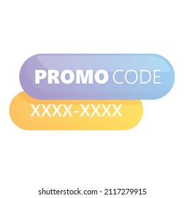 Promo coupon icon cartoon vector. Promotion code. Ticket money