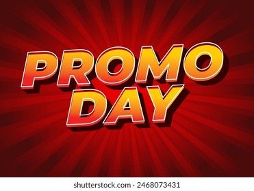 Promo day. Text effect design in 3D style with good colors