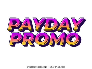 Promo day, text effect design in 3 dimensions style with modern colors, good for ads