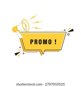 promo Plantilla de etiquetas con megáfono
