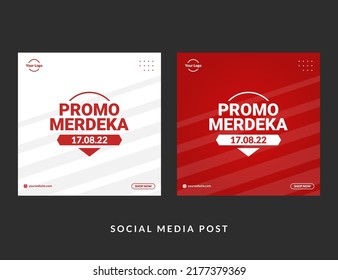 Promo Merdeka Special Sale. Indonesia Independence Day. Good used for banner and social media post