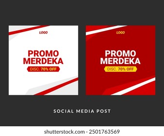Promo Merdeka Template. Good used for banner and social media post - EPS 10 Vector