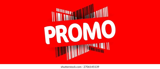 " Promo " sobre fondo rojo