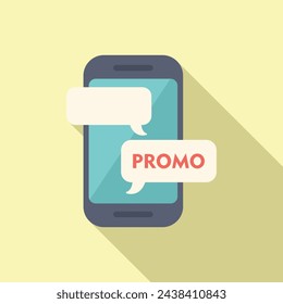 Promo phone store icon flat vector. Sale web gift. Business package elegant