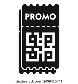 Promo qr code icon simple vector. Package rebate social. Food special ticket