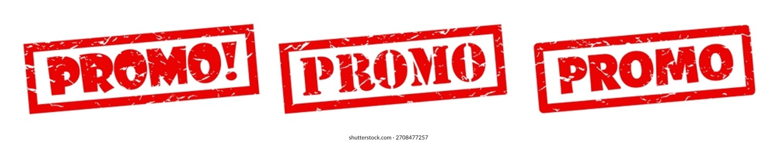 Sello rojo promocional con 3 tipografías diferentes