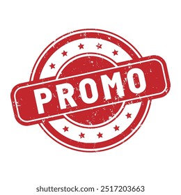 Promo round stamp icon grunge distressed style