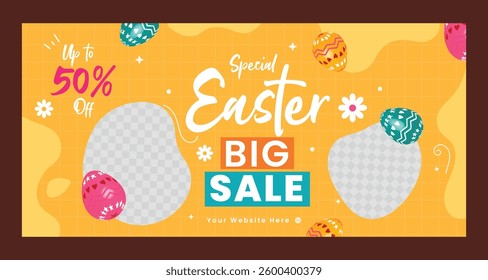 promo sale cute easter day sale banner background