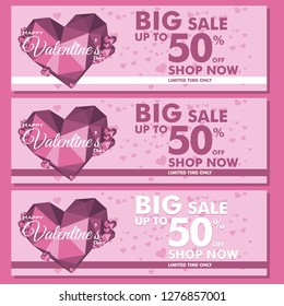Promo Sale Digital Banner and ready to print in Valentine Day
