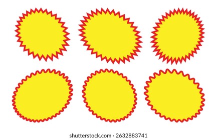 Promo sale starburst or sticker of sunburst label icon. Vector black star price tag or quality mark badge for blank template design. Eps 10.