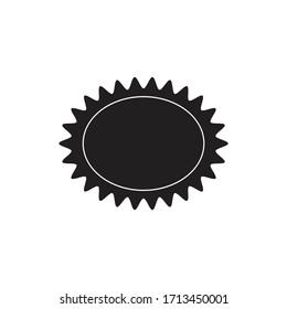 Promo sale sticker of starburst or sunburst icon isolated on white background