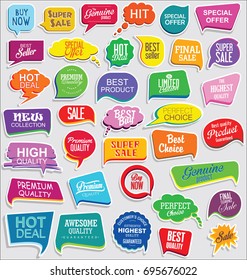 Promo sale stickers and tags collection modern design