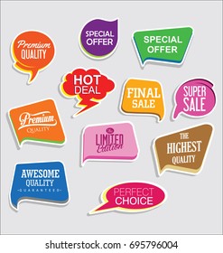 Promo sale stickers and tags collection modern design