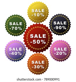 Promo sale/discounts stickers - vector