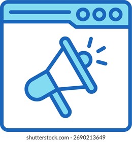 Sitio promocional Icon Ilustración vectorial azul